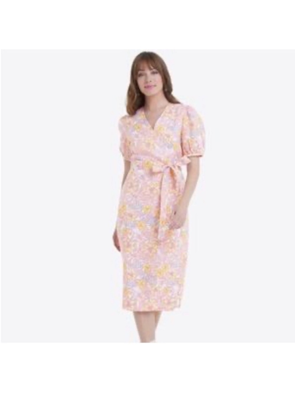 Draper James Maxi Rhonda Wrap Dress in pink Lily Floral size 4